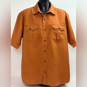 Men's Redhead Short Sleeve Burnt Orange Button Up Shirt Size XL